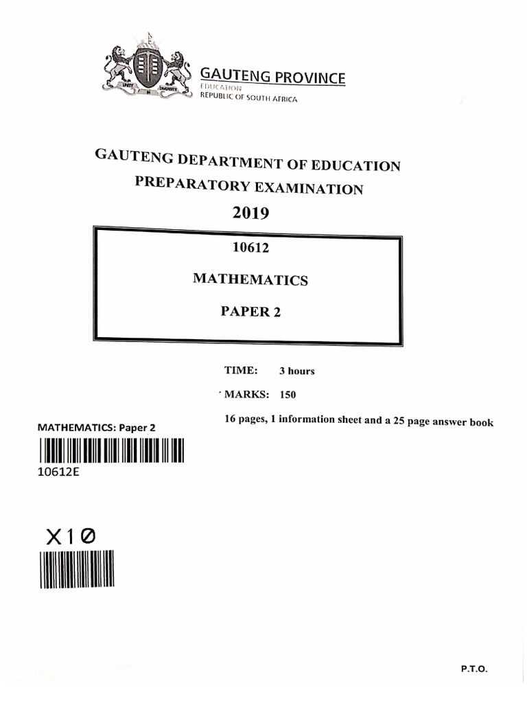 GR 12 Gauteng Sep 2019 P2 | PDF
