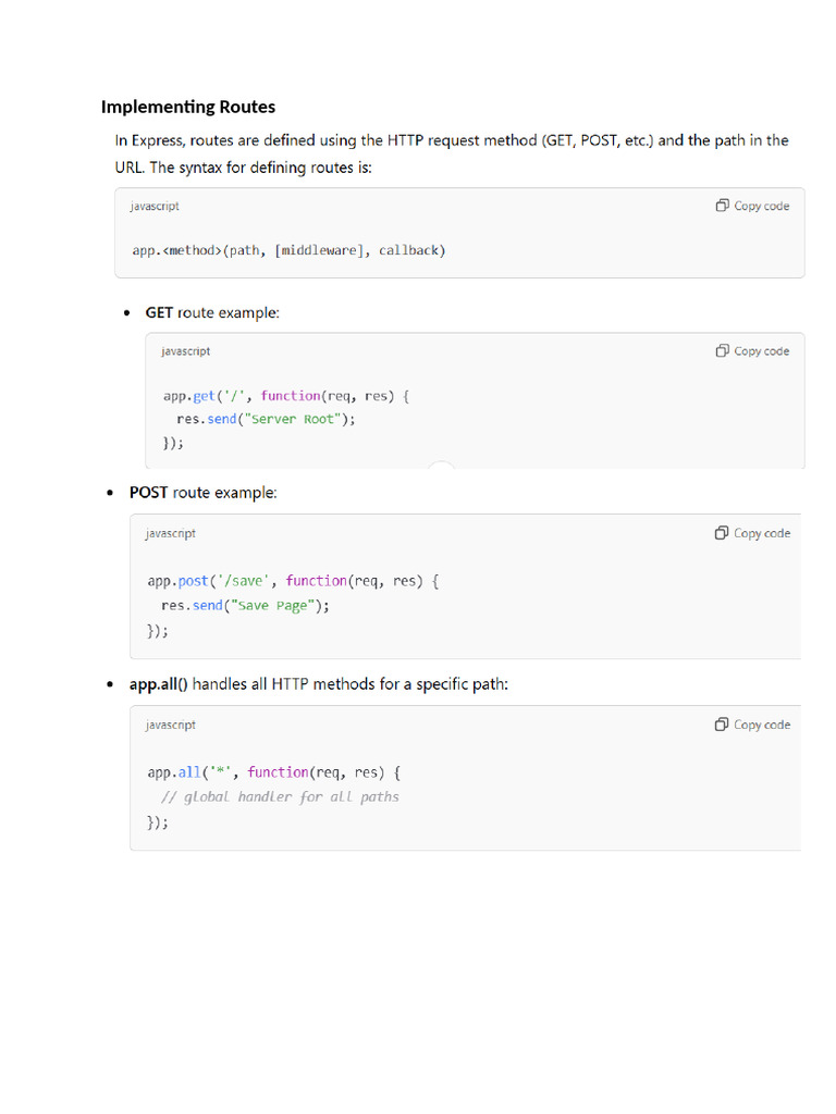 Implementing Routes | PDF