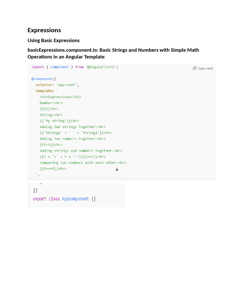 Angular Expressions and Pipes Guide | PDF