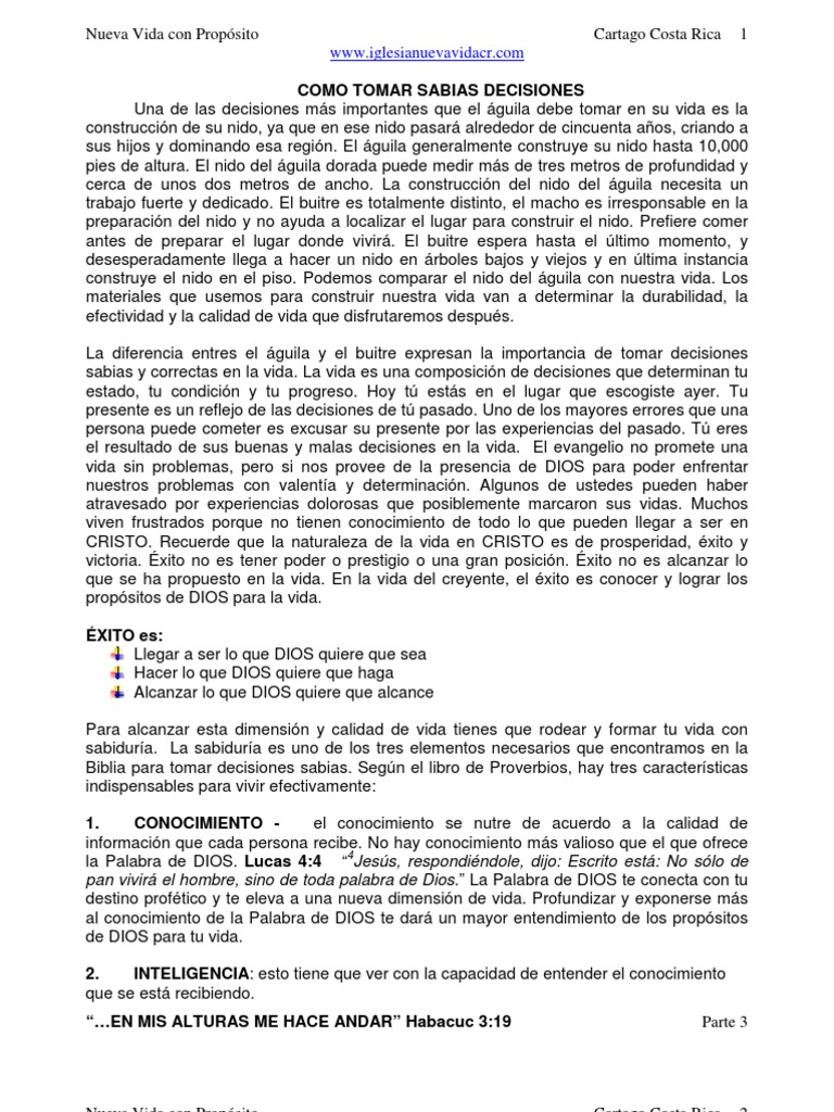 Sabias Decisiones en la Vida Cristiana | PDF | Moisés | Toma de decisiones