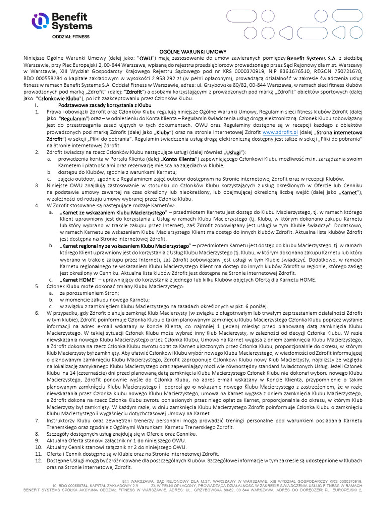 ZF OWU Regulamin REŚUDE | PDF