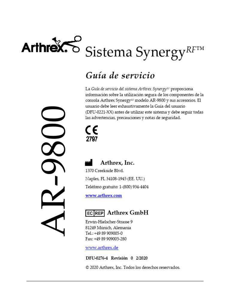 Guía de Servicio SynergyRF AR-9800 | PDF | Conector eléctrico ...