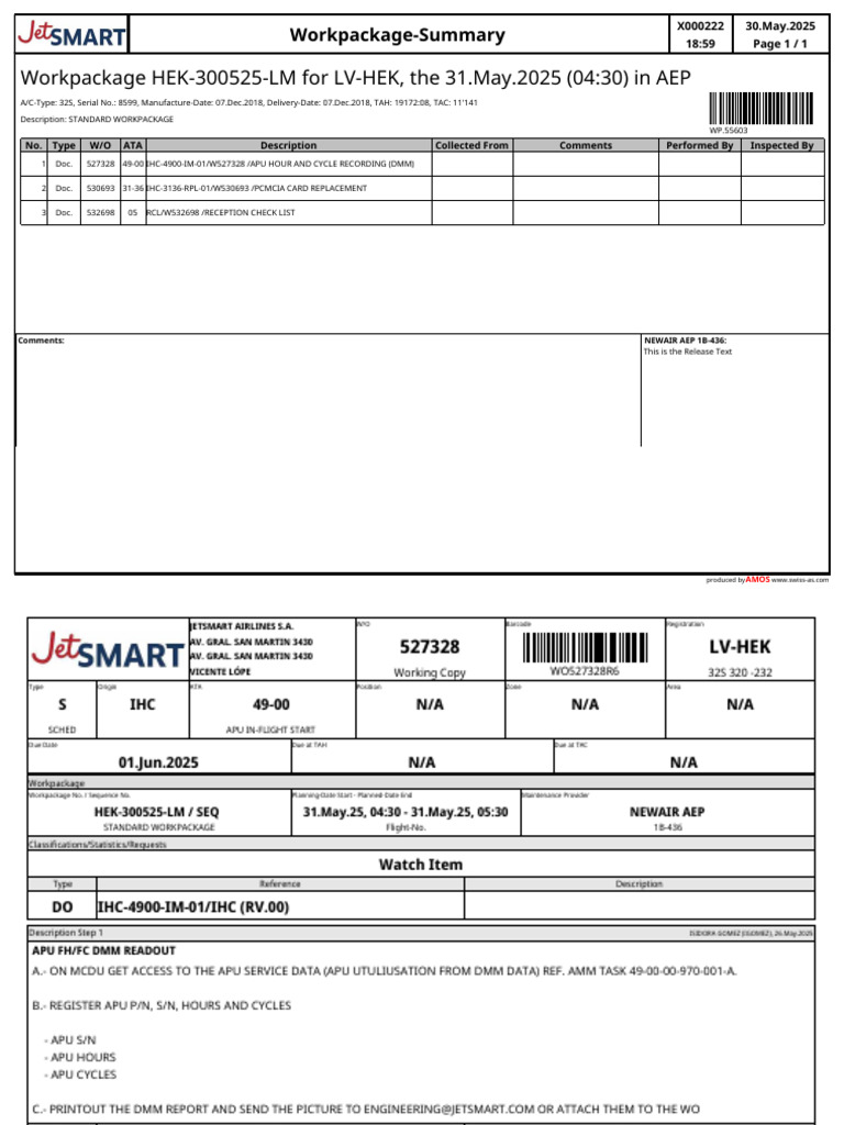 Workpackage Summary 2 For HEK 300525 LM 07571830052025 | PDF ...