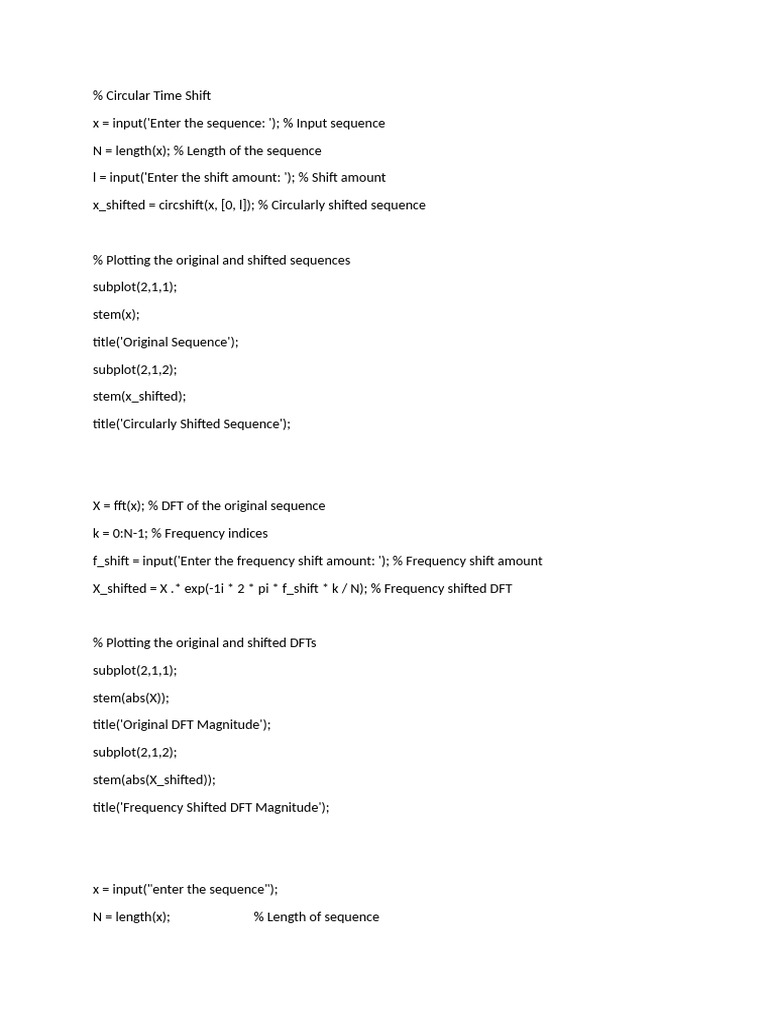 Circular Time Shift | PDF