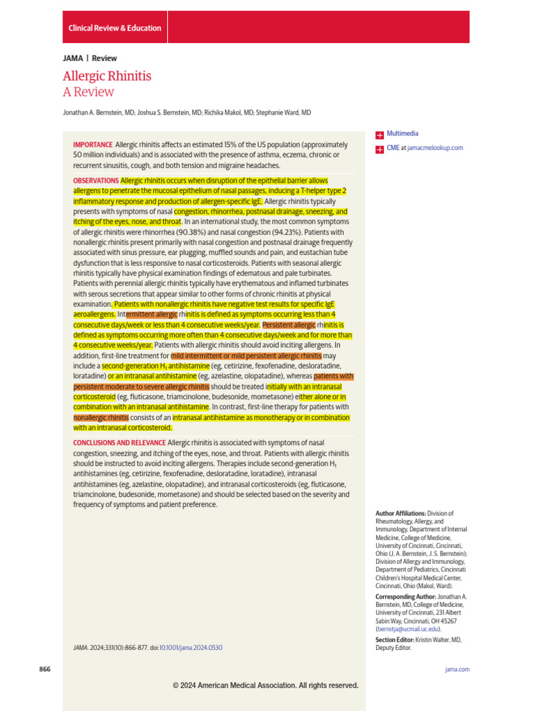 Understanding Allergic Rhinitis Symptoms | PDF | Allergy | Allergen