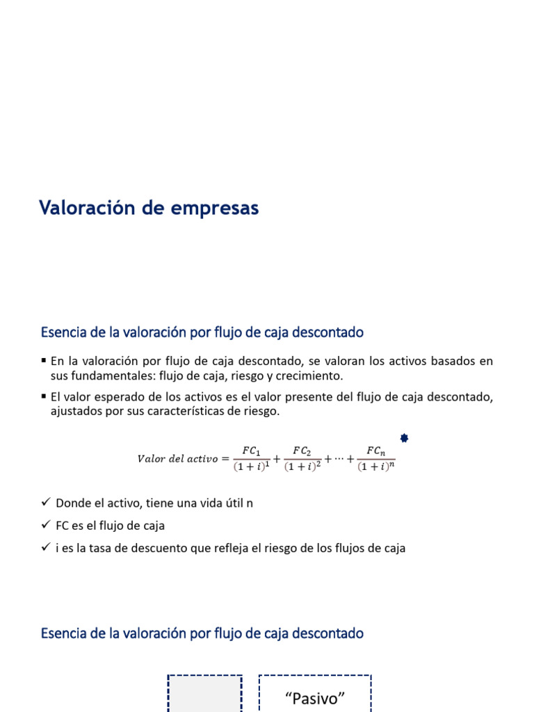 Valoración de Empresas por Flujo de Caja | PDF | Flujo de caja ...