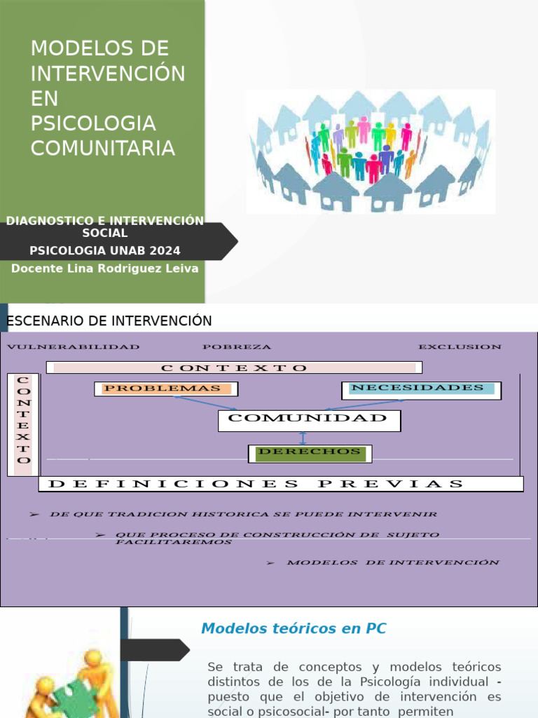 Modelos de Intervención en Psicologia Comunitaria | PDF ...