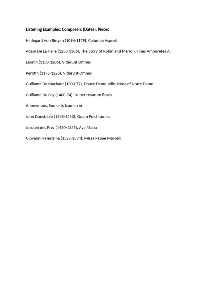 Listening Examples Test 1 | PDF