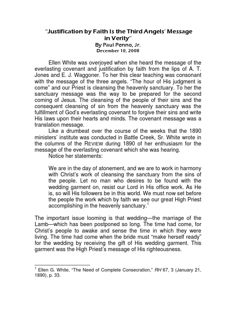 Justification by Faith: Third Angel's Message | PDF | Justification ...