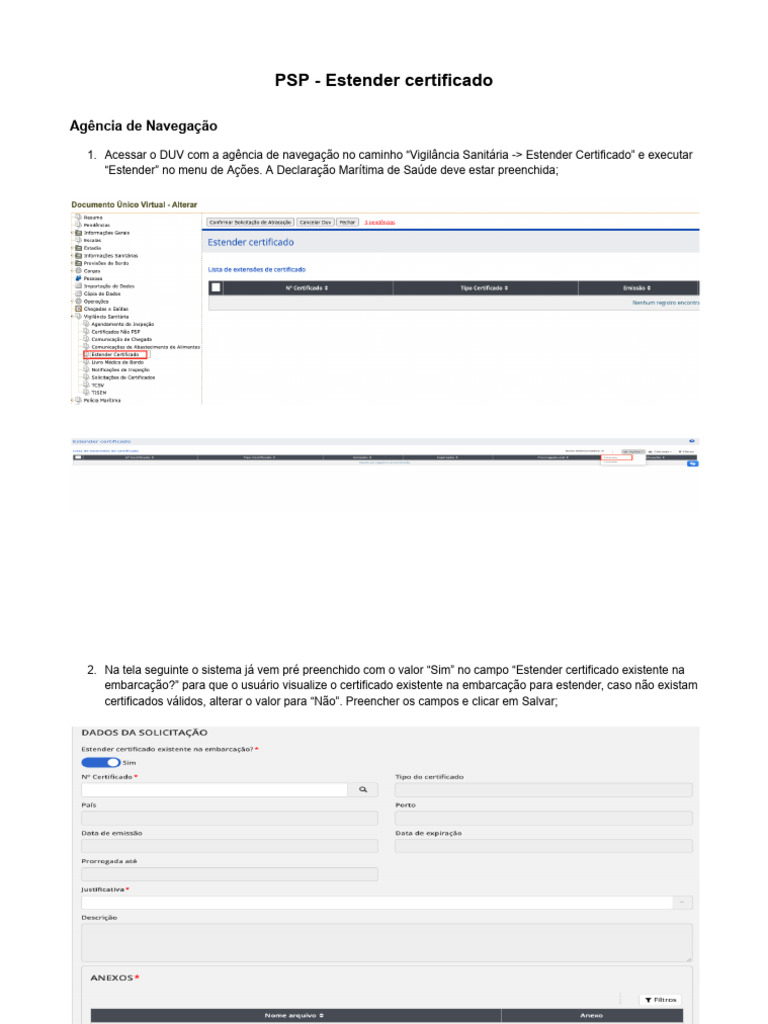 Como Estender Certificado de Embarcação | PDF