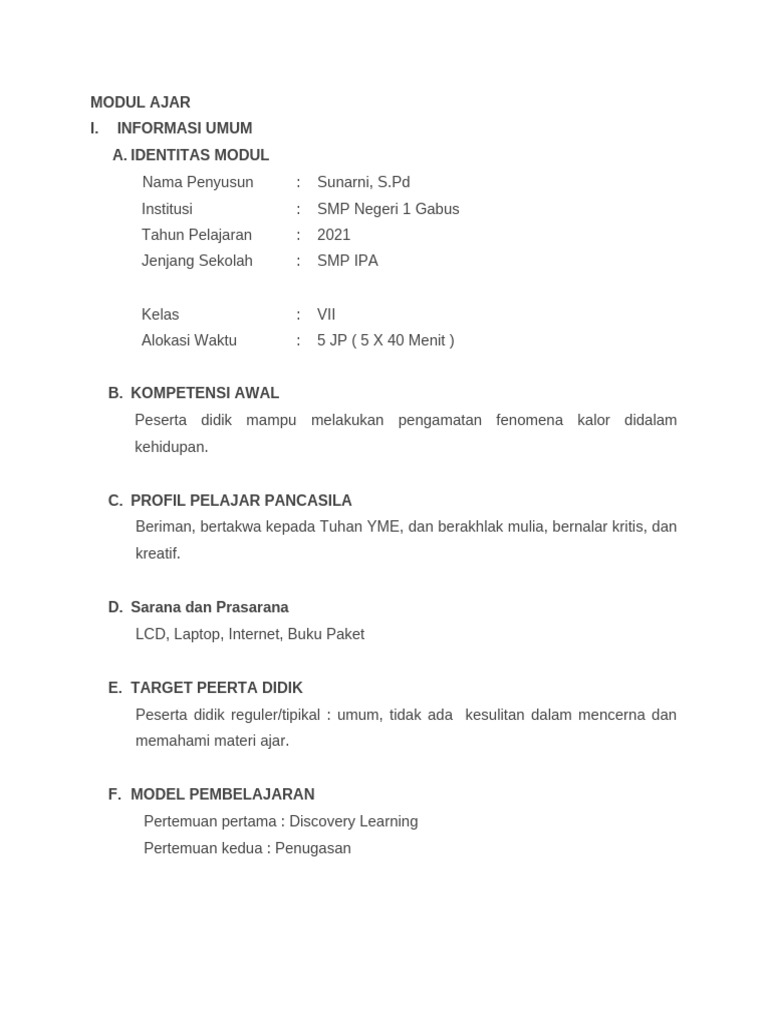 MODUL AJAR IPA BAB 3 | PDF