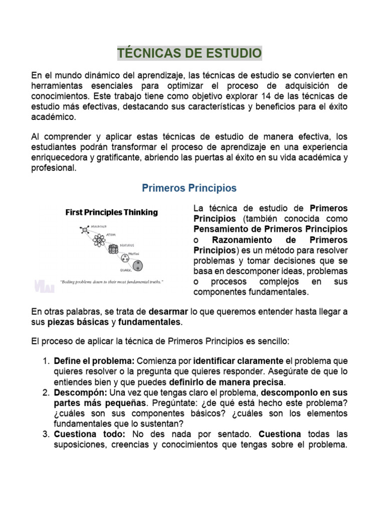 14 Técnicas Efectivas de Estudio | PDF | Pensamiento | Habilidades de ...