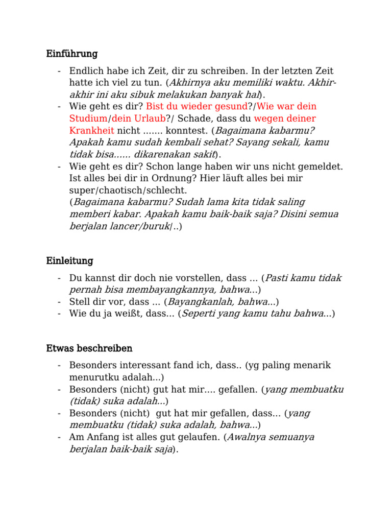 Redemittel Neuu Schreiben | PDF