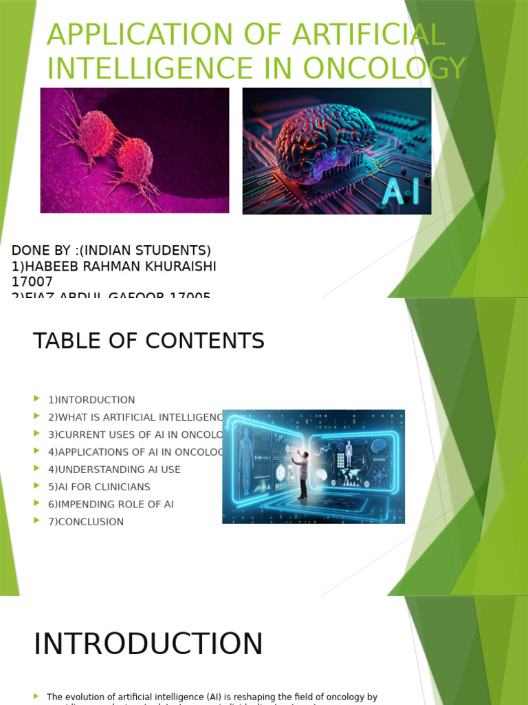 Application of Artificial Intelligence in Oncology | PDF | Artificial ...