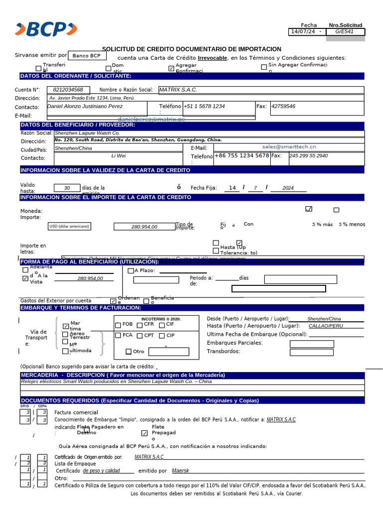 Carta de Credito | PDF | Carta de crédito | Bancos