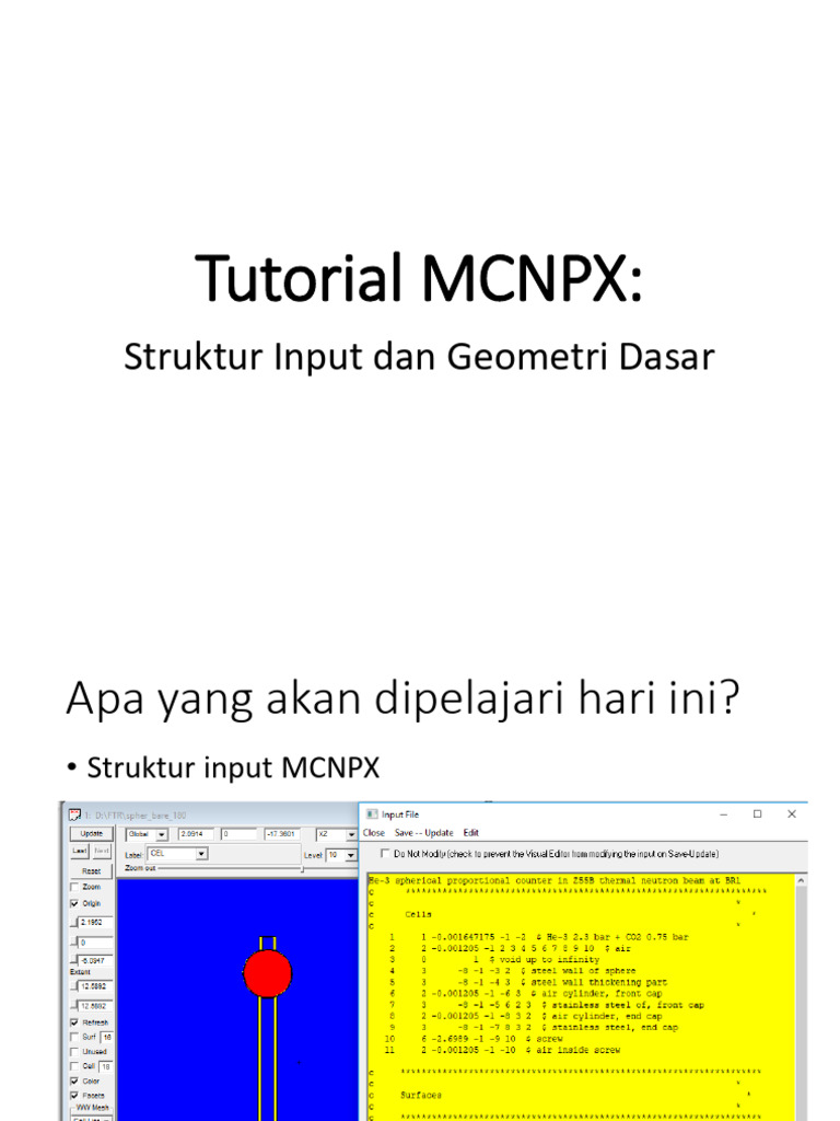 Tutorial Geometri Dasar MCNPX | PDF