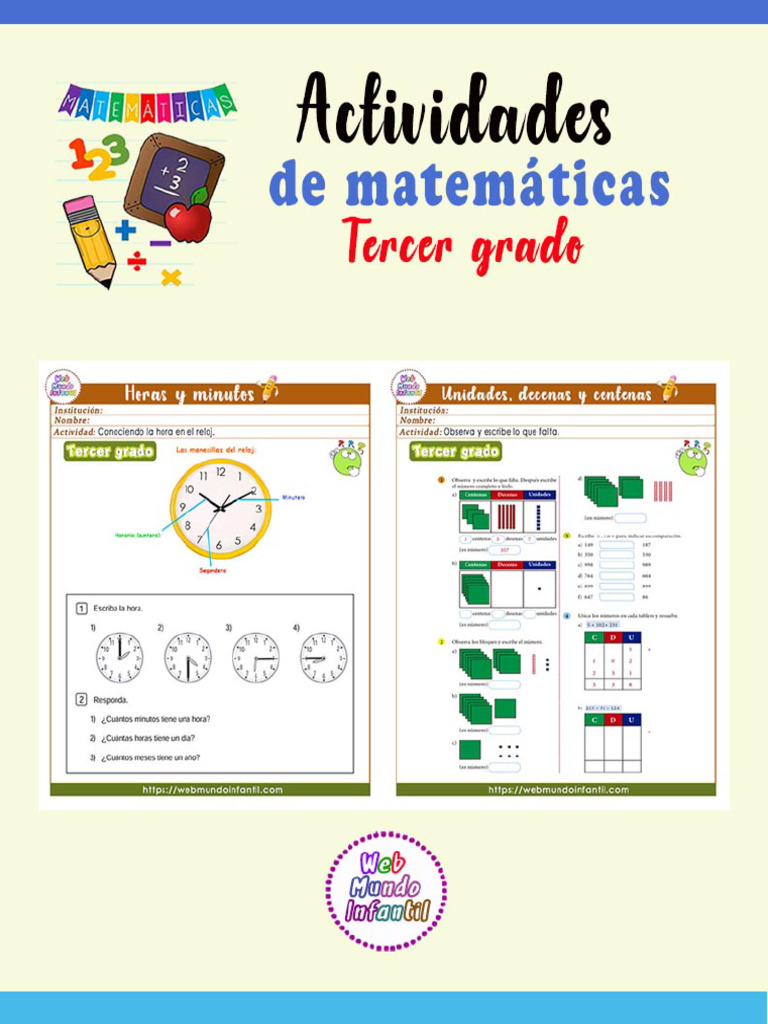 Actividades de Matemática Para Tercer | PDF