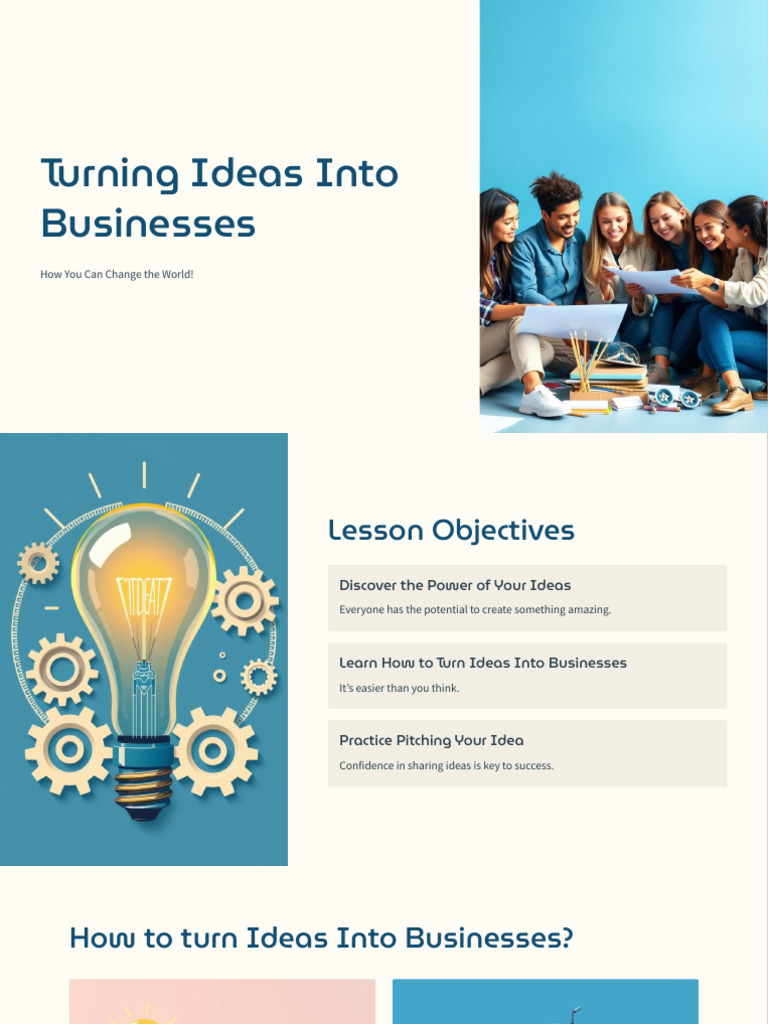Turning Ideas Into Businesses | PDF | Entrepreneurship | Creativity