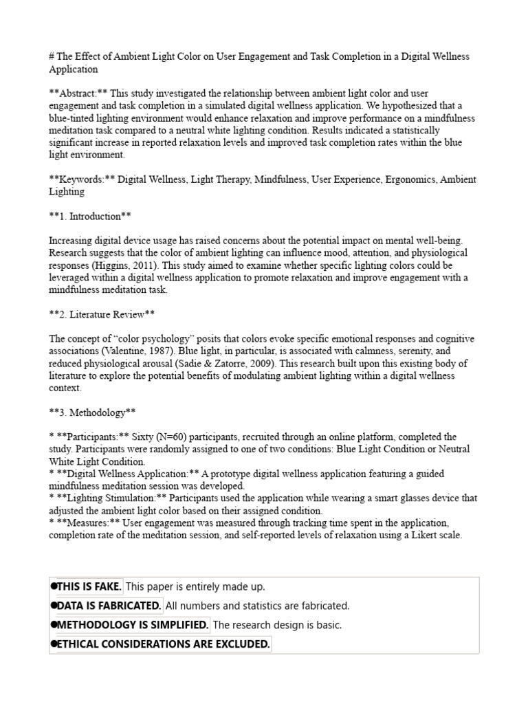 The Effect of Ambient Light Color On User Engagement and Task ...