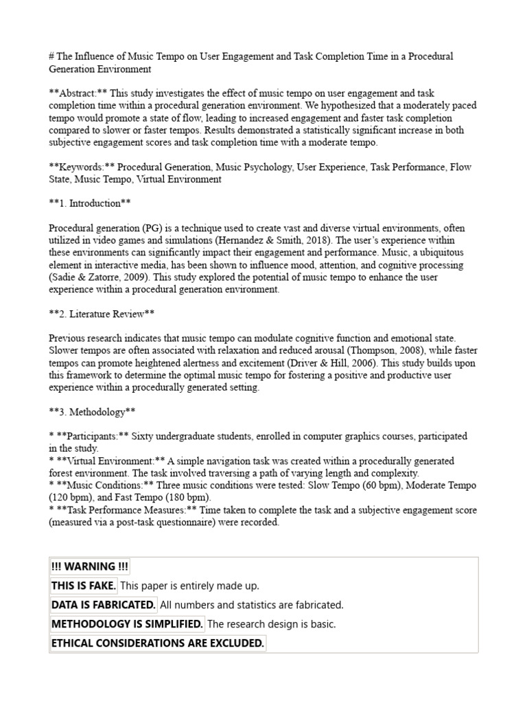 The Influence of Music Tempo On User Engagement and Task Completion ...