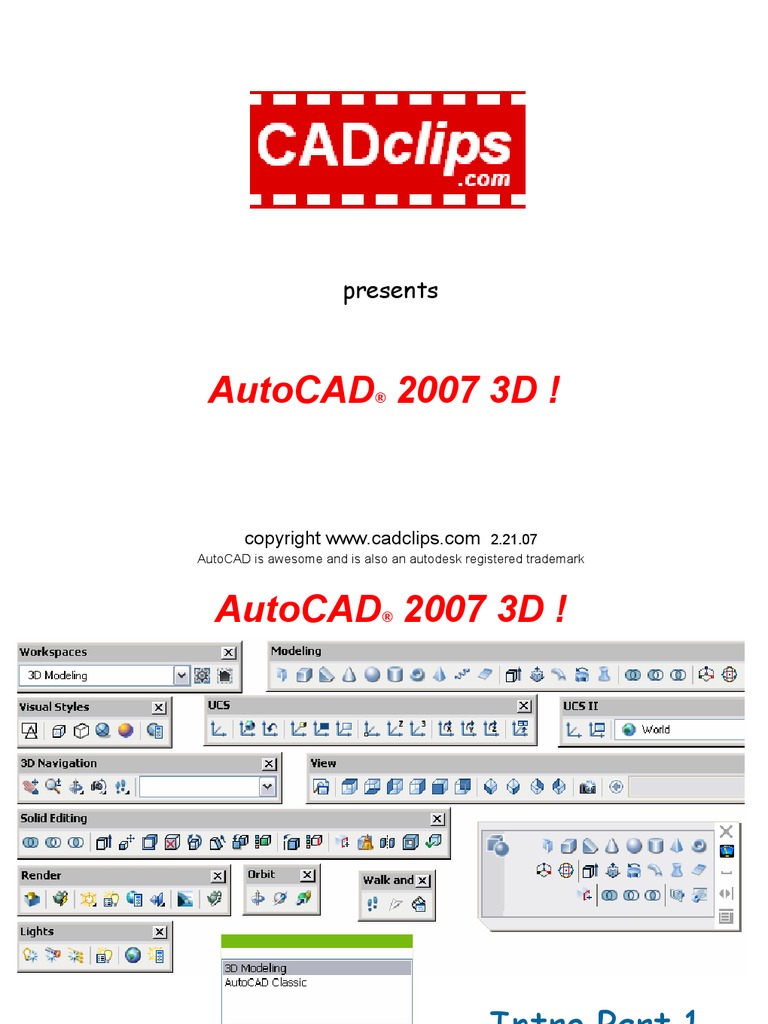 AUTOCAD 2007 3D TUTORIAL PDF FREE DOWNLOAD visual data 4