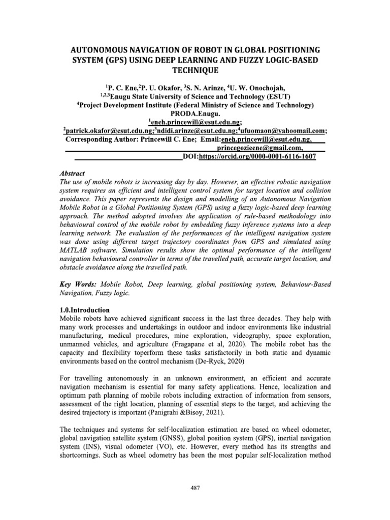 Autonomous Navigation of Robot in Global Positioning | PDF