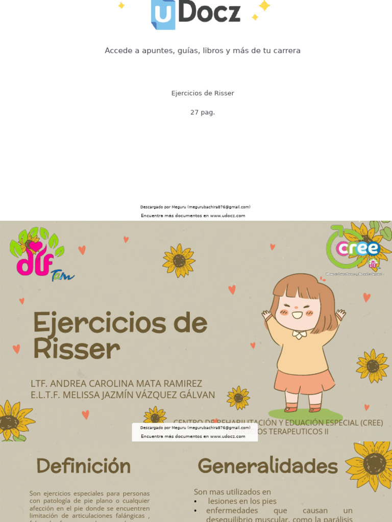 Ejercicios de Risser: Indicaciones y Contraindicaciones | PDF | Pie ...