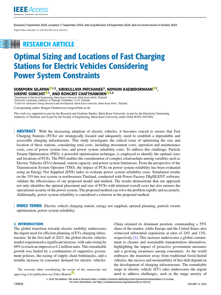 Optimal Sizing and Locations of Fast Charging Stations For Electric ...