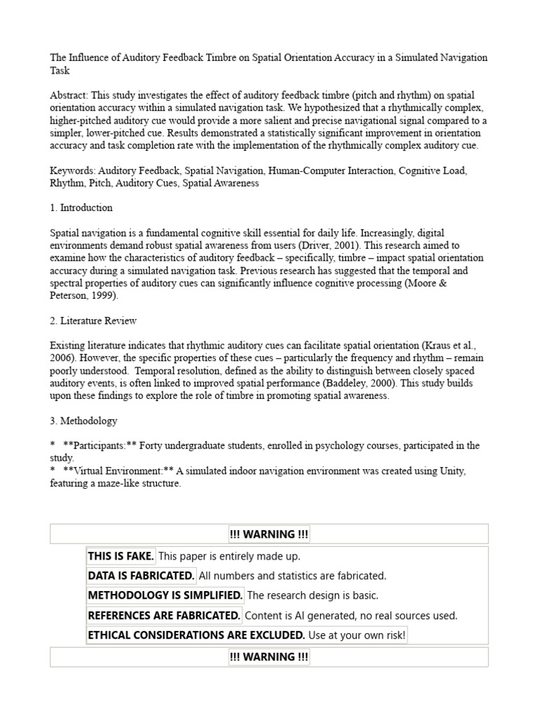Auditory Feedback's Impact on Navigation Accuracy | PDF | Accuracy And ...