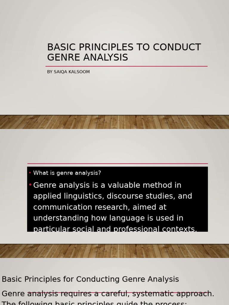Essential Principles of Genre Analysis | PDF