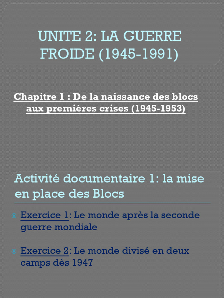 La division du monde en deux blocs | PDF | Bloc de l'Est | Guerre froide