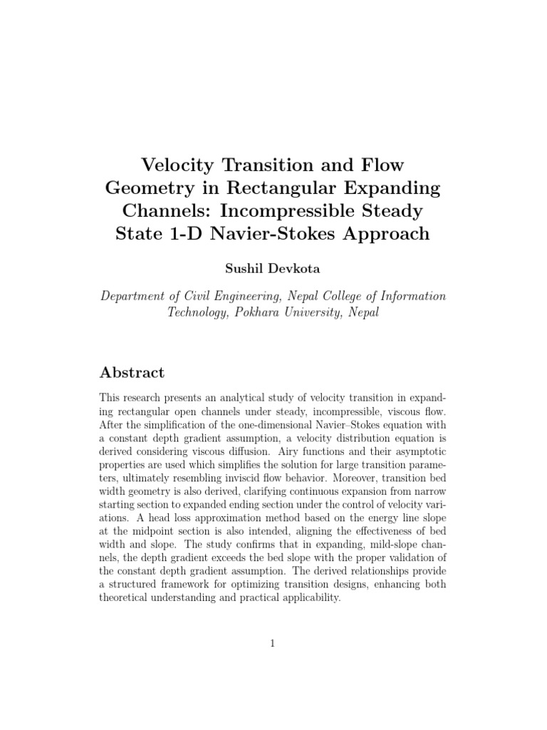 Research Paper | PDF | Navier–Stokes Equations | Fluid Dynamics