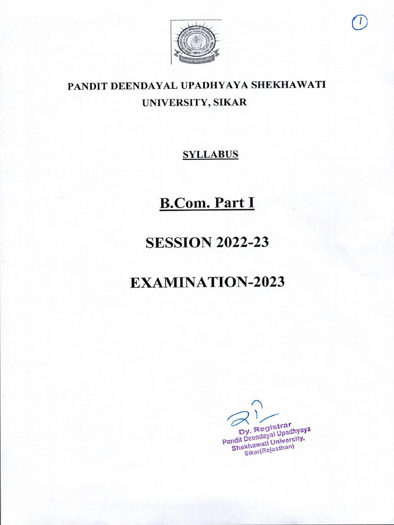 BCOM Part I - 0001 | PDF