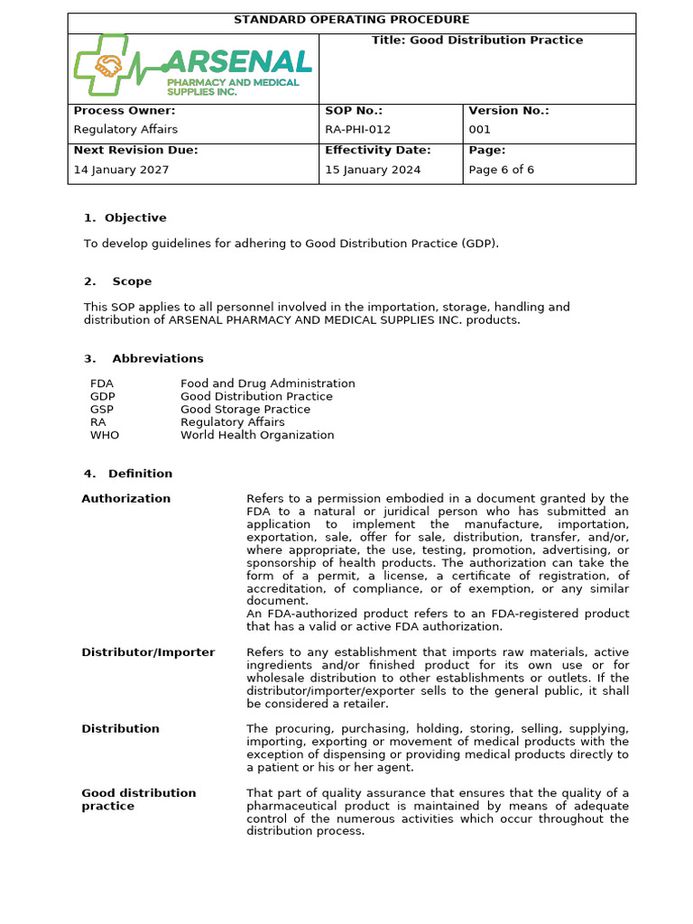 GDP Guidelines for Pharmaceutical Distribution | PDF | Food And Drug ...