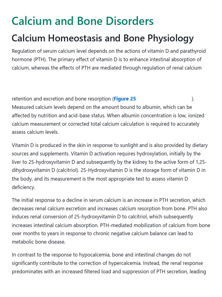 Calcium Homeostasis and Hypercalcemia | PDF | Osteoporosis | Vitamin D
