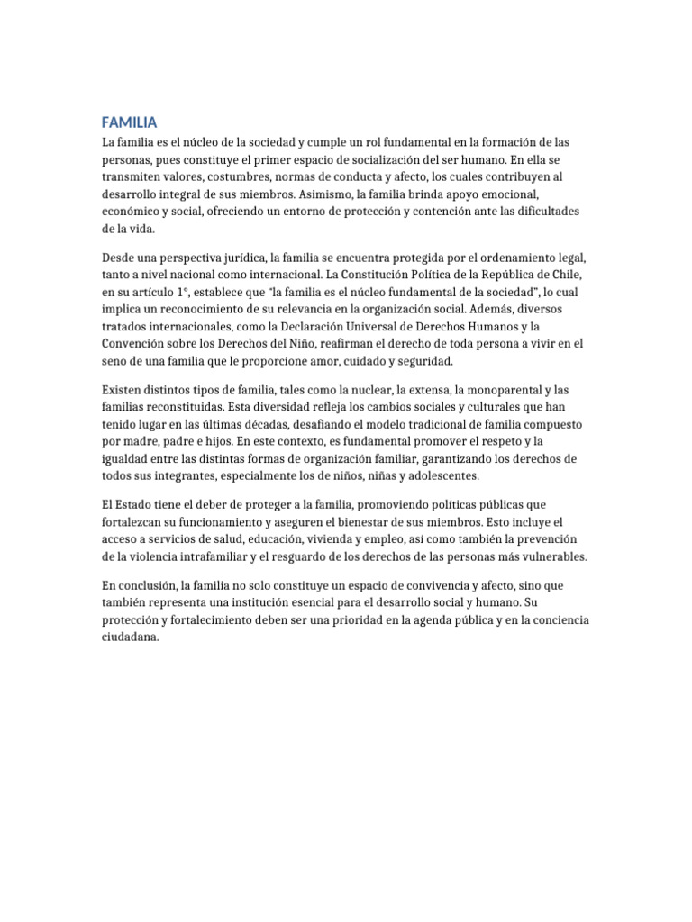 Importancia y Tipos de Familia en la Sociedad | PDF