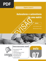 Álgebra Linear II - Aula 07 - 618 - Matriz Autovalores e Autovetores