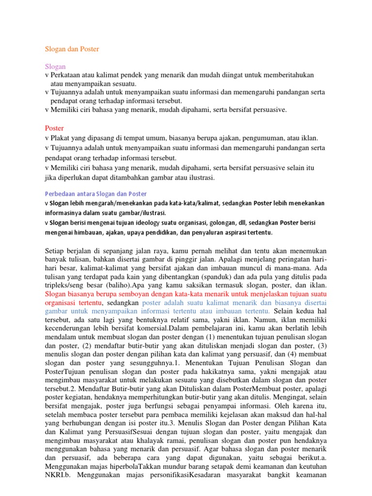 Perbedaan Poster Dan Slogan Contoh Poster