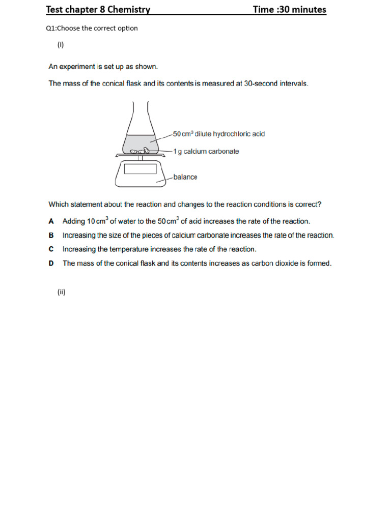 Test Chapter 8 Chemistry Time | PDF