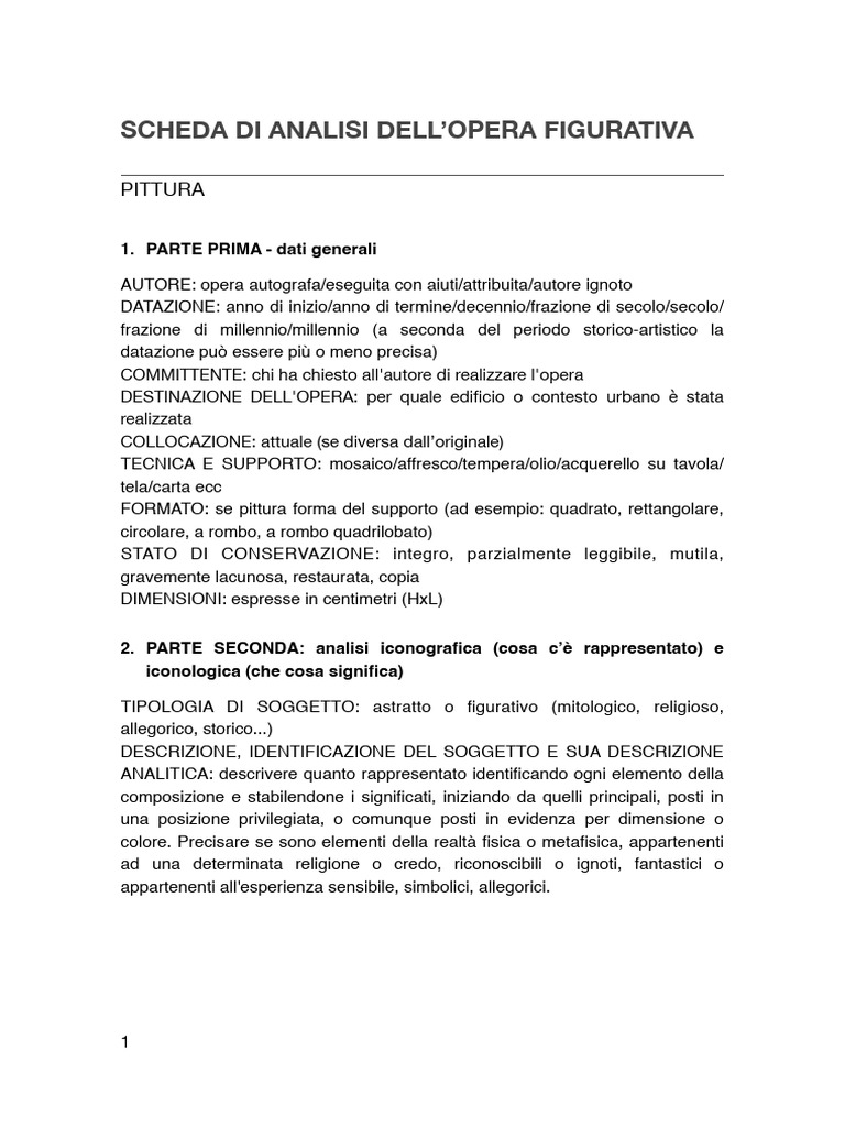 Analisi Opera Figurativa - Pittura | PDF