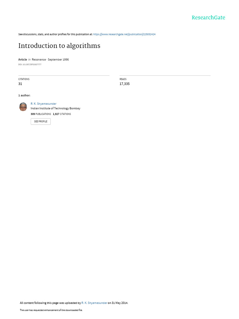 Introduction To Algorithms | PDF | Computer Programming | Programming ...
