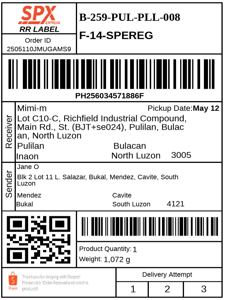 Return Label 2505110JMUGAMS9 | PDF