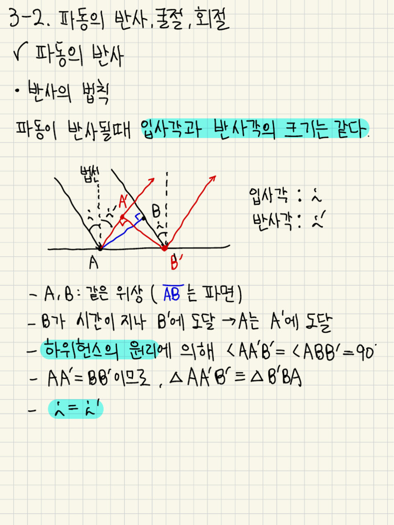 3-2. 파동의 반사, 굴절, 회절 | PDF