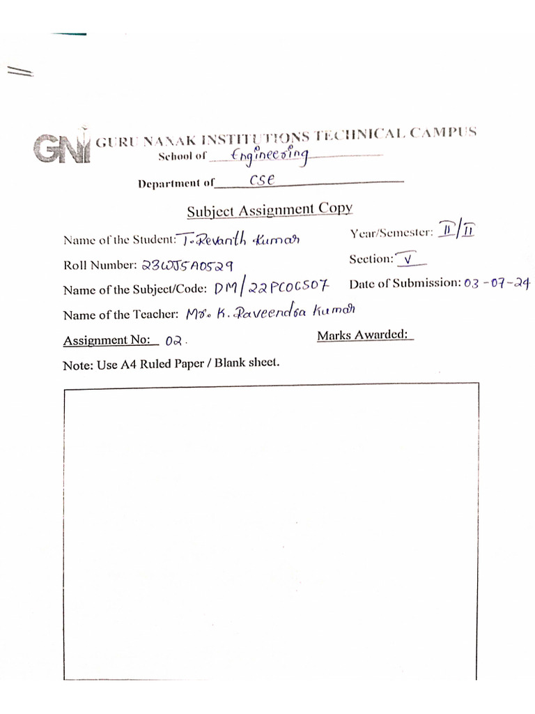 23wj5a0529 - DM Assignment 2 | PDF