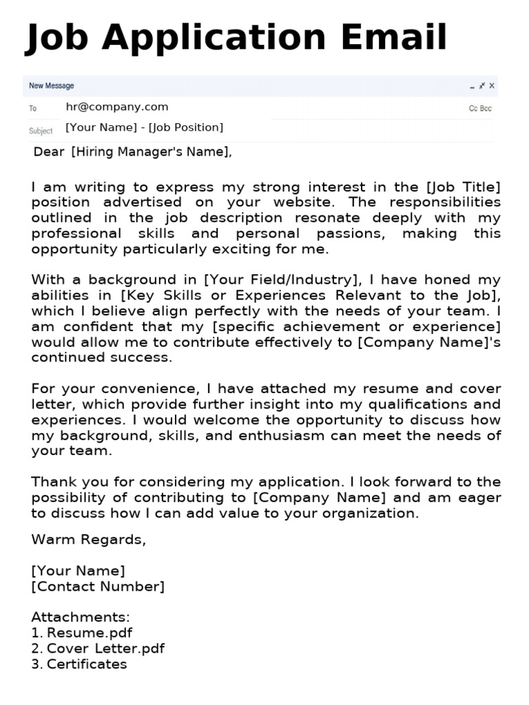 Contoh Body Email Lamaran Kerja | PDF