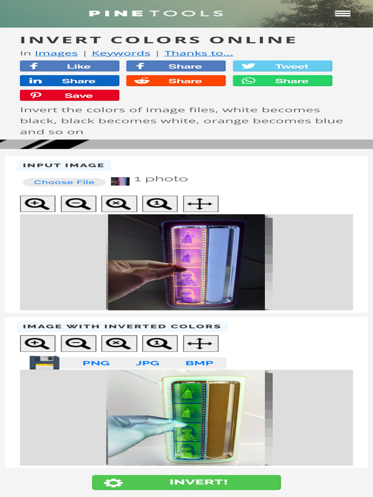 Online Image Color Inversion Tool | PDF