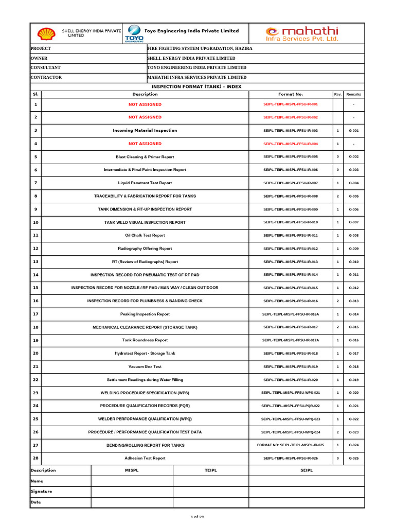 Tank Inspection Reports Overview | PDF | Mechanical Engineering ...