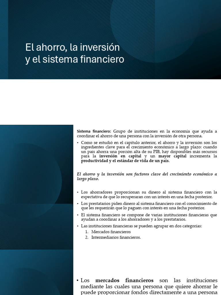 Ahorro, Inversión y Sistema Financiero | PDF | Ahorro | Inversiones
