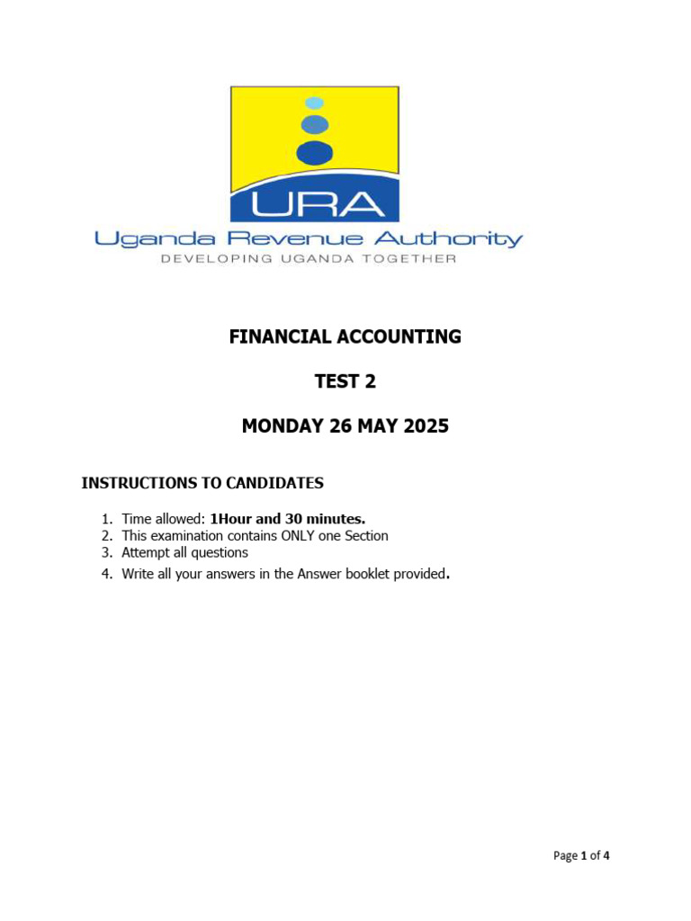 ITRAT Financial Accounting Exam 2025 | PDF | Retained Earnings ...