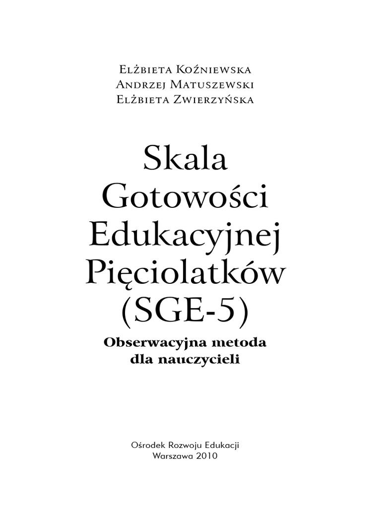 Skala Gotowosci Pieciolatkow Popr 30.05.2012 | PDF
